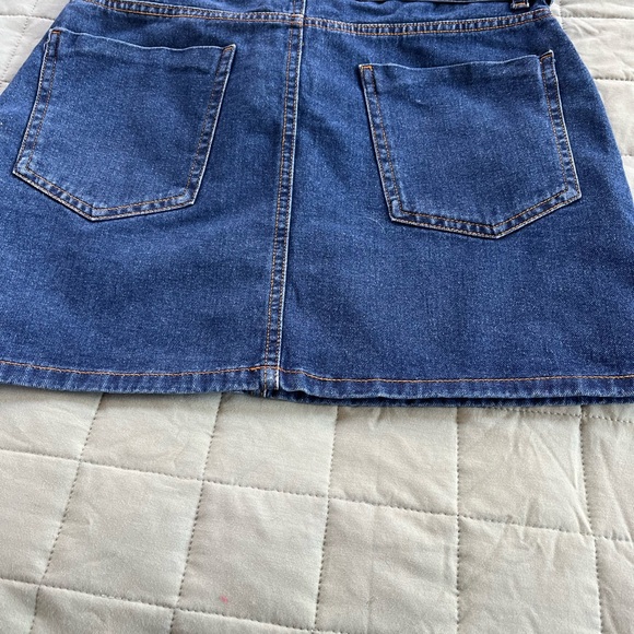 Forever 21 Denim Jean Belted Mini Skirt Tie Belt Size Large - Picture 11 of 12